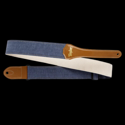 Taylor Vegan Leather Guitar Strap - Herringbone Hemp Cotton, Blue