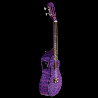 Lanikai QM-PUCEC Quilted Maple Purple Cutaway Electric Concert Ukulele