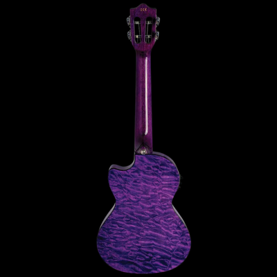 Lanikai QM-PUCEC Quilted Maple Purple Cutaway Electric Concert Ukulele