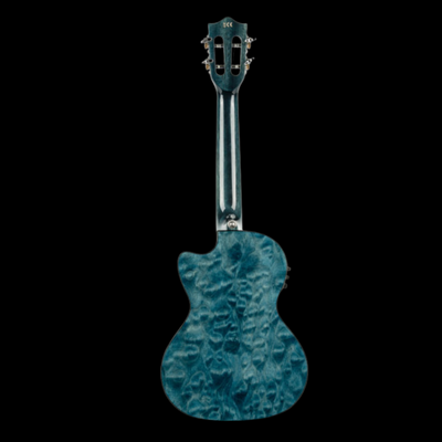 Lanikai Quilted Maple Blue Cutaway Electric Tenor Ukulele