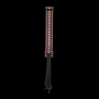 D'Addario Nylon Woven Banjo Strap - Red and Silver Hootenanny