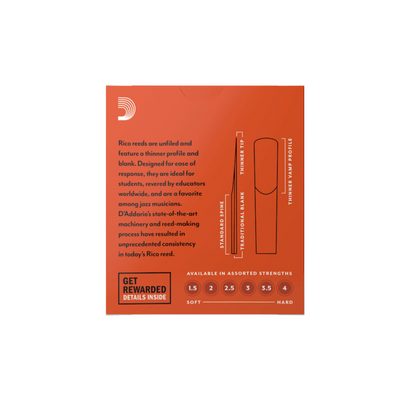 Rico by D'Addario RCA1035 #3.5 Bb Clarinet Reeds - Box of 10