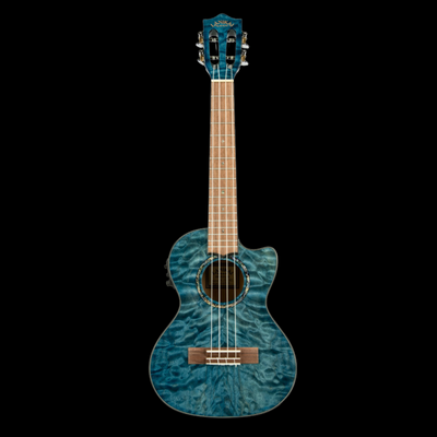 Lanikai Quilted Maple Blue Cutaway Electric Tenor Ukulele