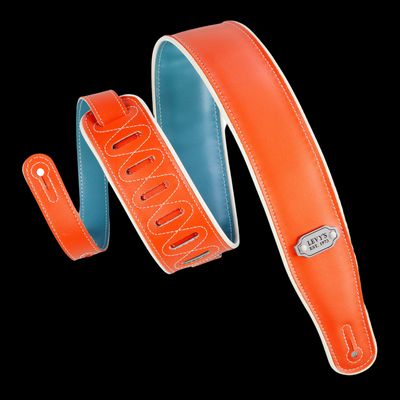 Levy's Reversible Vinyl Guitar Strap - Orange/Teal - Palen Music