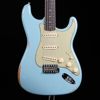 Fender Late-1962 Stratocaster Relic Electric Guitar w/ Closet Classic Hardware - Faded Aged Daphne Blue - Palen Music