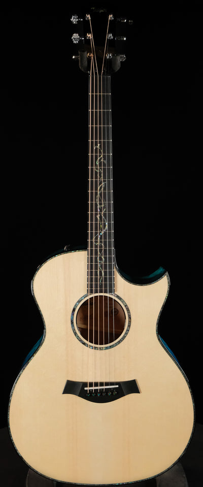 Taylor C14ce B3010 Grand Auditorium, Adirondack Spruce/Quilted Big Leaf Maple - Caribbean Fade Back, Sides, and Neck with Natural Top - Palen Music