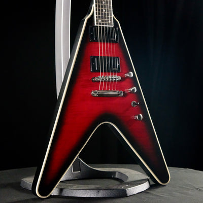 Epiphone Dave Mustaine Prophecy Flying V Figured Electric Guitar - Aged Dark Red Burst - Palen Music