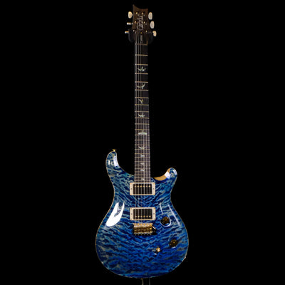 PRS Wood Library Custom 24 Quilt Faded Blue Jean - Natural Back - Stained Neck