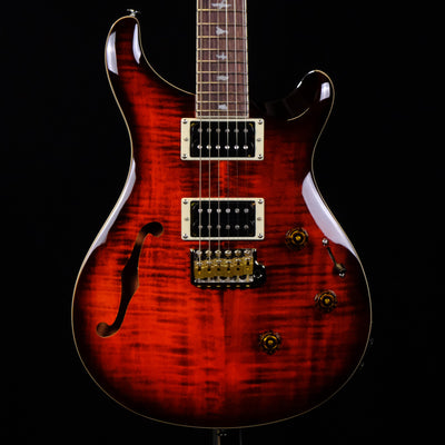 PRS SE Custom 24 Semi-Hollow Piezo Electric Guitar - Orange Tiger Smokeburst