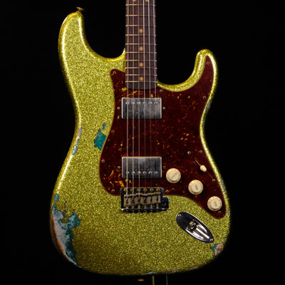 Fender Custom Shop '63 Stratocaster Heavy Relic HH Electric Guitar - Chartreuse Sparkle