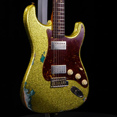 Fender Custom Shop '63 Stratocaster Heavy Relic HH Electric Guitar - Chartreuse Sparkle