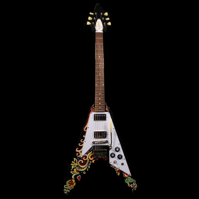 Epiphone Jimi Hendrix "Love Drops" Flying V Electric Guitar - Ebony with Artwork