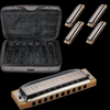 Hohner Blues Harp 5-piece Harmonica Set with Case - Palen Music